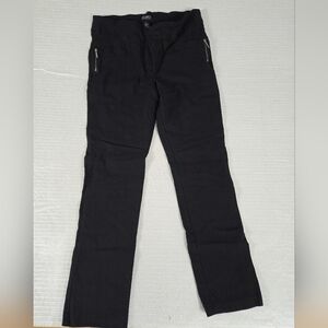Soho Apparel LTD Zipper Pocket Stretch Pull On Pants Black Large Rayon